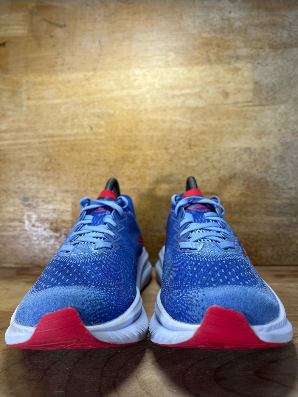 Hoka One One Mach 6 Womens Size 7.5 Running Shoes Sneakers Red White Blue - Picture 2 of 12